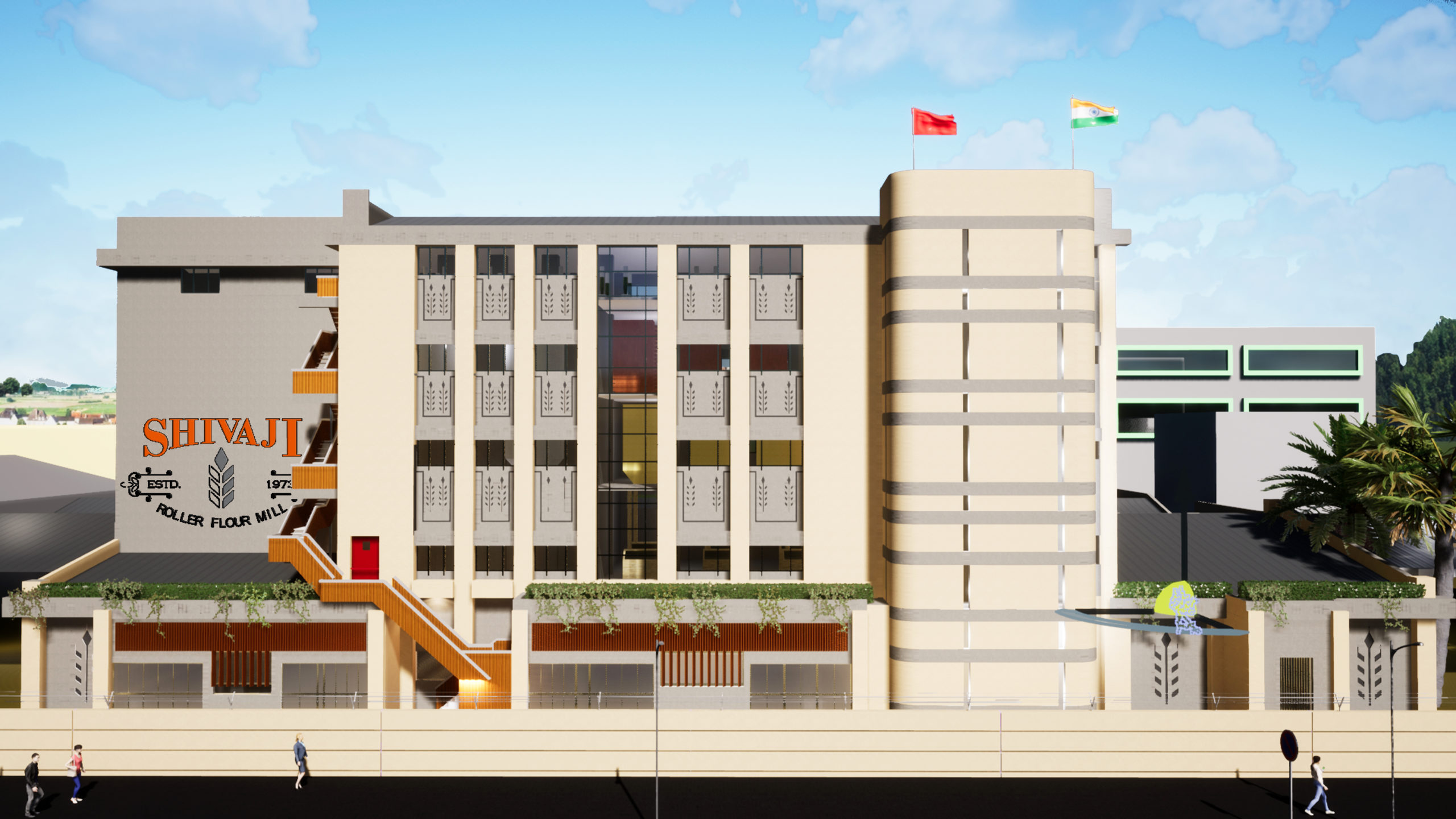 Shivaji Flour mill Facade Design in Navi Mumbai image 2